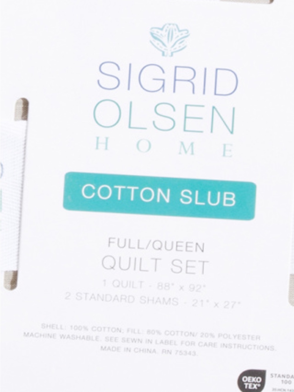 SIGRID OLSEN Cotton Textured Slub Rope Knot Quilt Set - Picture 4 of 4